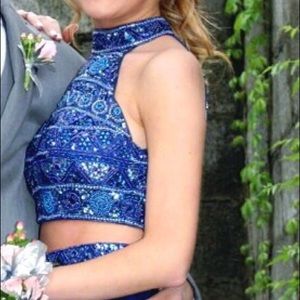 two piece knee length prom dress- sherri hill